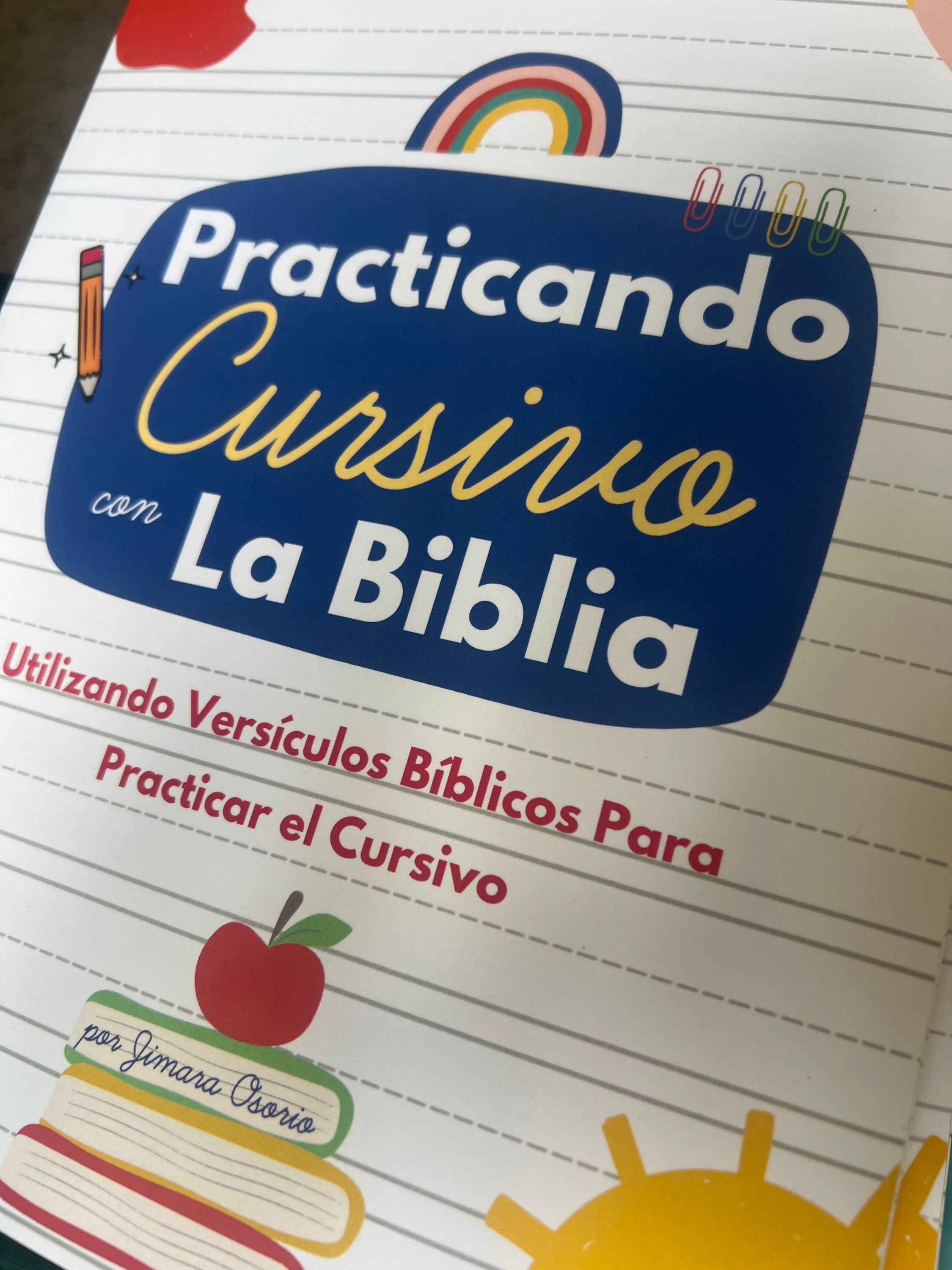 Participando cursiva con la Biblia