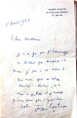 lettre de Jean Cocteau
