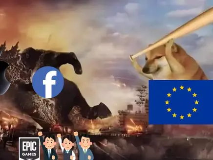 Godzila kong cheems in google meta eu fight