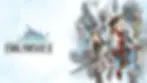 Characters in fantasy attire, some holding weapons, against a misty background. "Final Fantasy XI Online" text on the left. Action-packed mood.