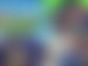 Collage with Looney Tunes characters, vibrant anime scenes, and a person in a room with posters. Central blue circle with "F".