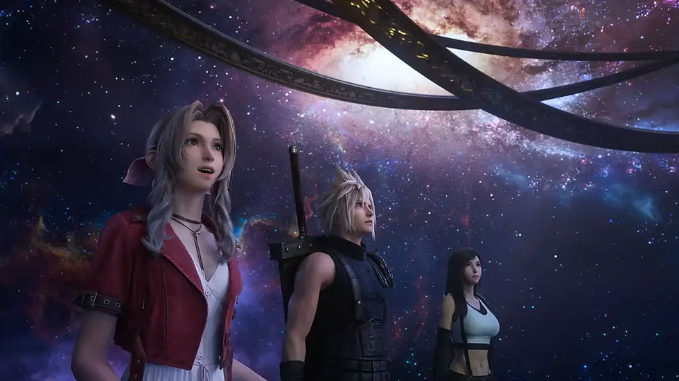 Final Fantasy 7 Rebirth characters Cloud and Tifa.