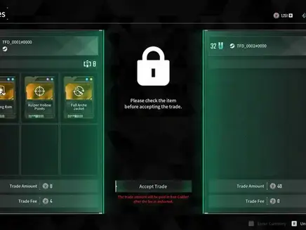 Image showing the screen of game where The First Descendant’s Trading System trades are.