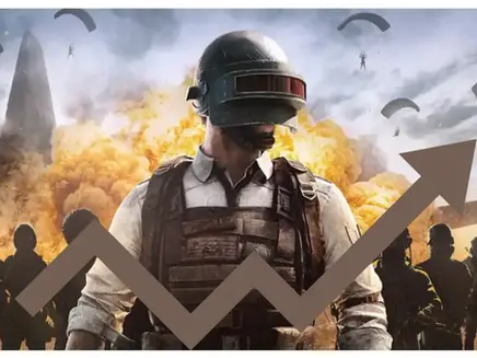 A soldier in tactical gear stands before a fiery explosion. Parachuters above, silhouettes below; an upward arrow overlays the scene.