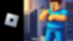 A blocky character angrily holds a hammer near a monitor, surrounded by tools. The setting is a cluttered room with shelves in the background.