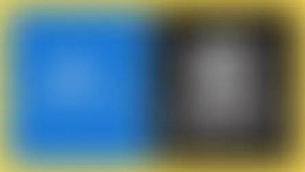 Split graphic: blue Stop Killing Games poster with shattered gamepad, beside black Ubisoft logo on yellow background.