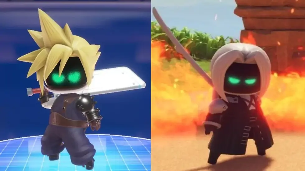 Astro Bot Adds Final Fantasy VII Cloud and Sephiroth.
