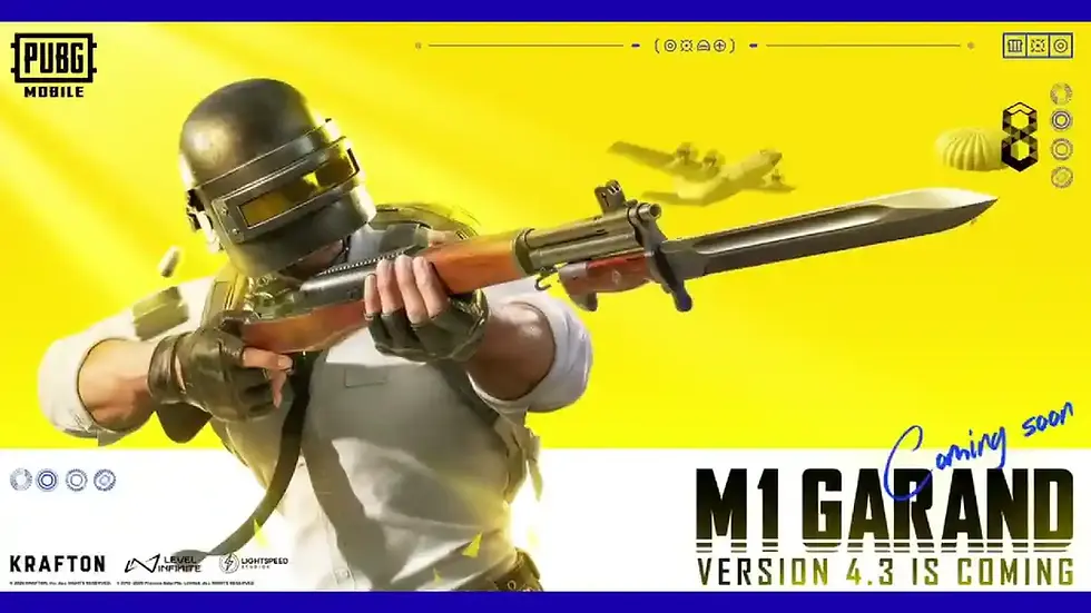 PUBG Mobile 4.3 Update new weapon: M1 Garand.
