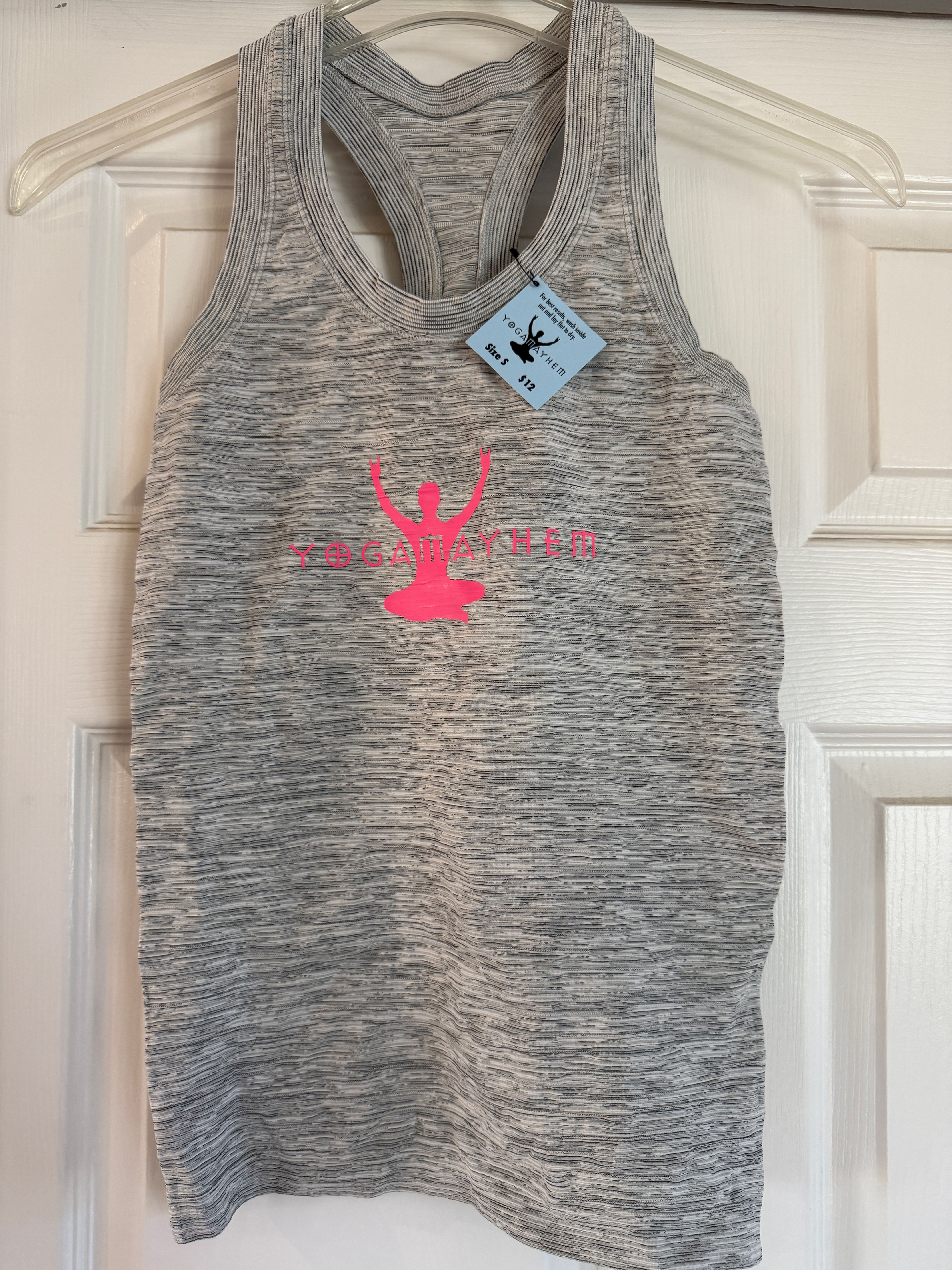 S Gray Tank with Pink YM Logo