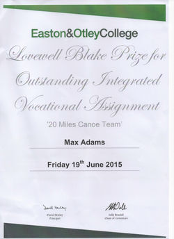 20 Mile Canoe Award