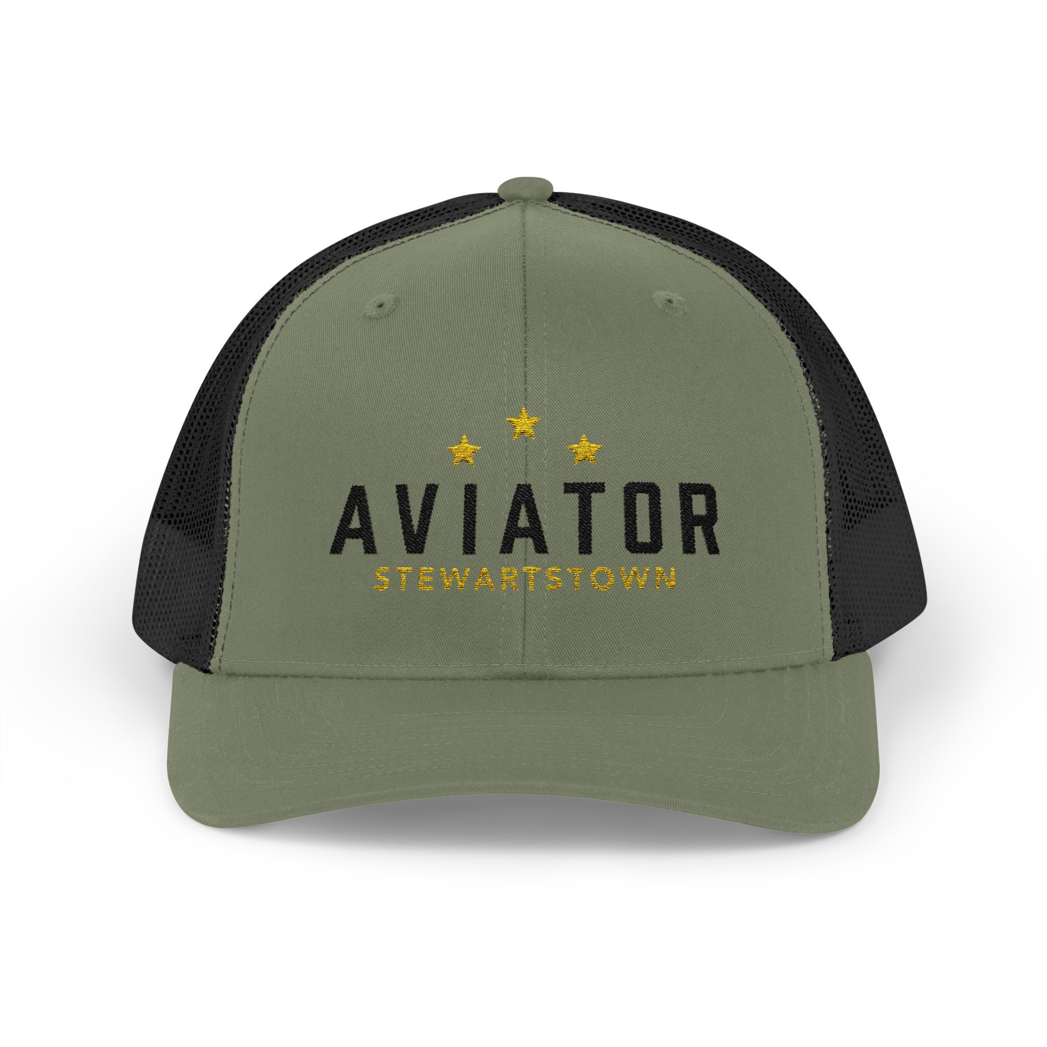 Aviator Brew Hub Trucker Hat — Vintage Mesh Snapback Cap