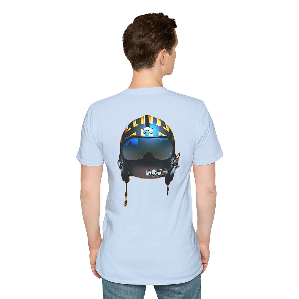 Thumbnail: Aviator Lima Charlie T‑Shirt — Pilot Flight Helmet Art Graphic Tee