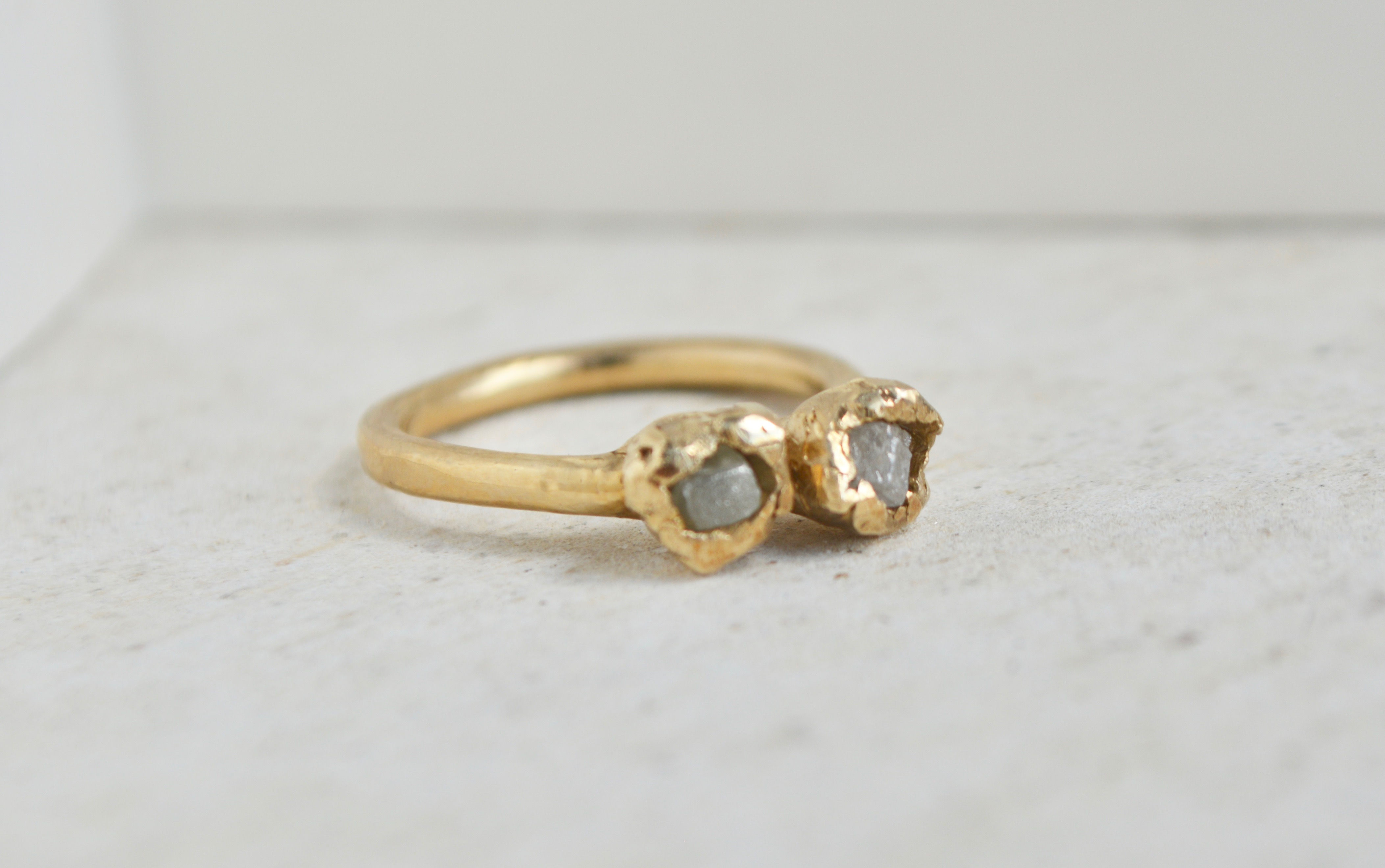 Twin Raw diamond Ring