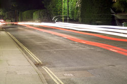 Traffic trail lights on my street