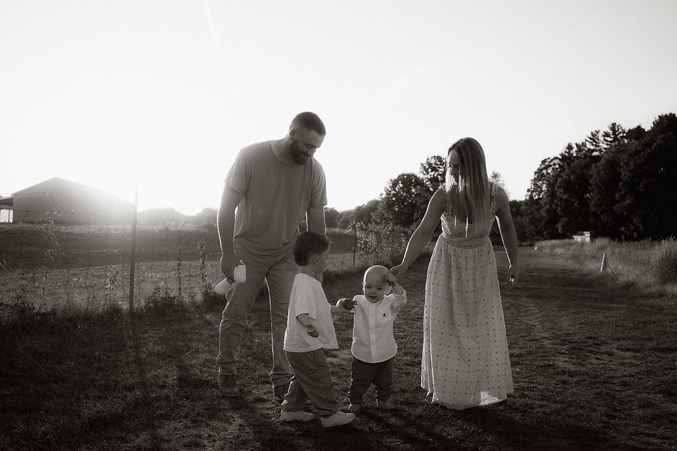 Saratoga Springs golden hour family photo session at Pitney Meadows Community Farm. Photography by Benjamin Jennings Studio