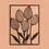 Miniature : bouquet de tulipes découpé sur papier noir sur fond pantone 2024