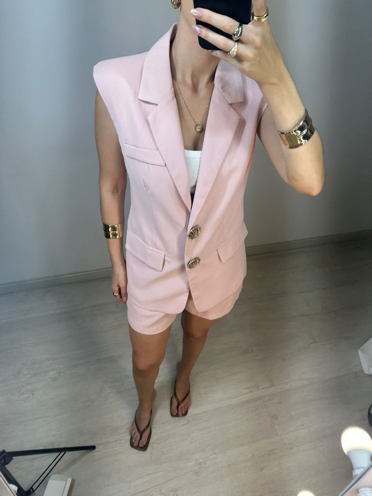 CONJUNTO ALAFAIATARIA SHORT E COLETE