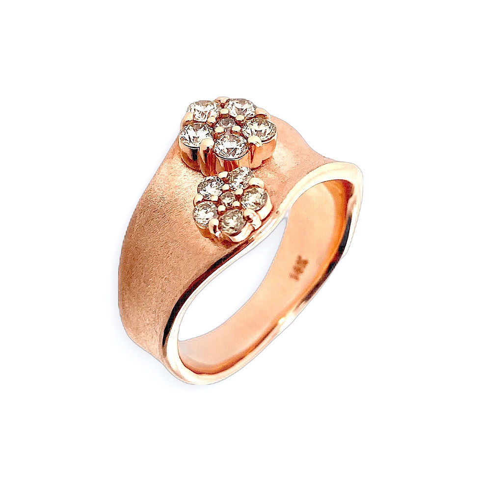 Ring, 14K R. Gold, Cognac Diamond