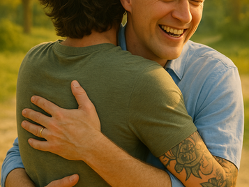 A man hugging someone in recovery