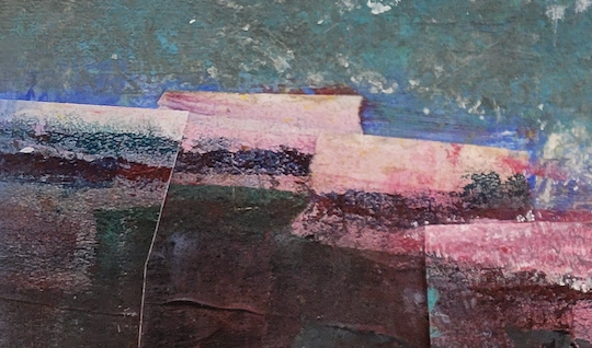 On the Cliffs, Original Art by PNW artist Elena K. Abbott, Detail 2: cliff tops