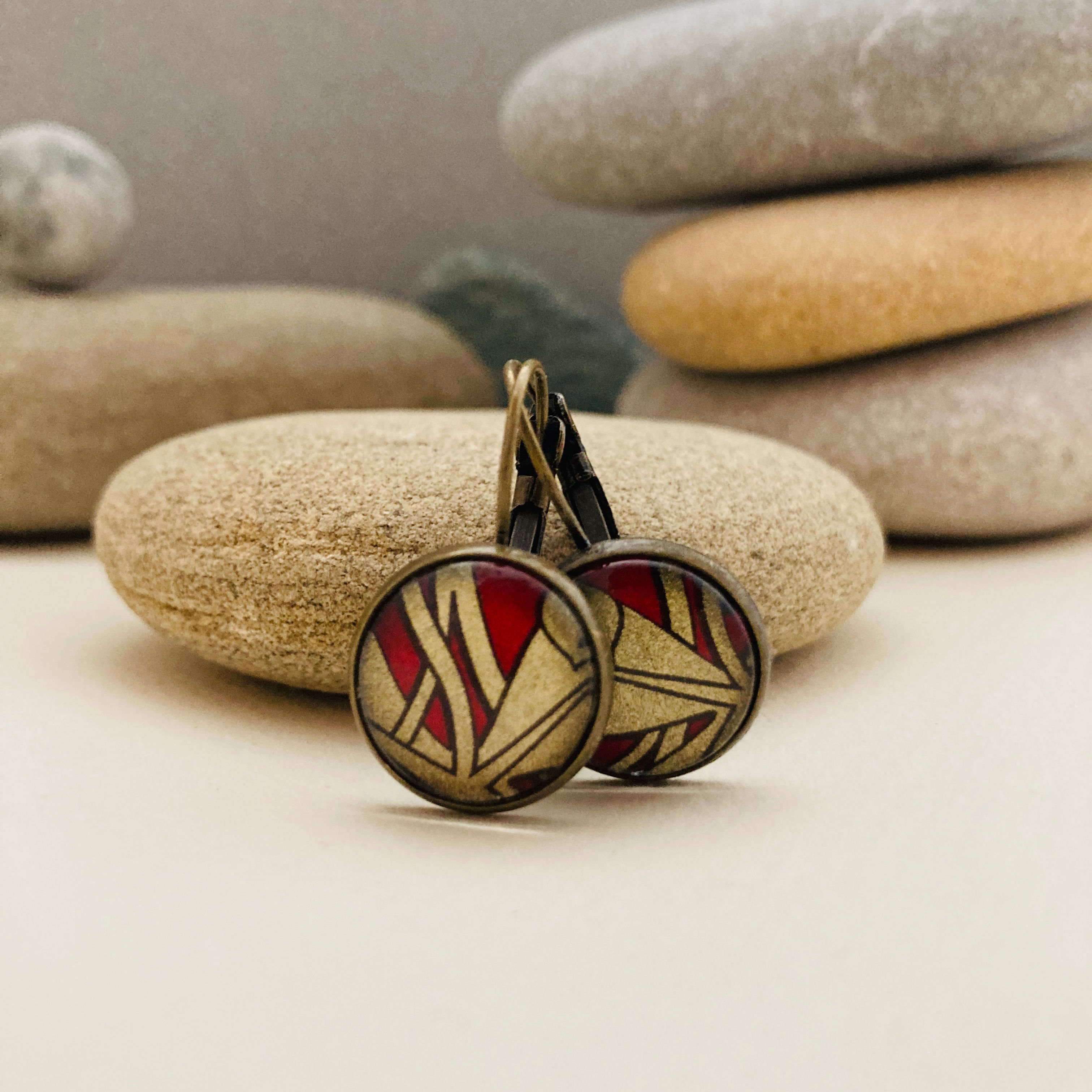 Dormeuses Rouge & Doré