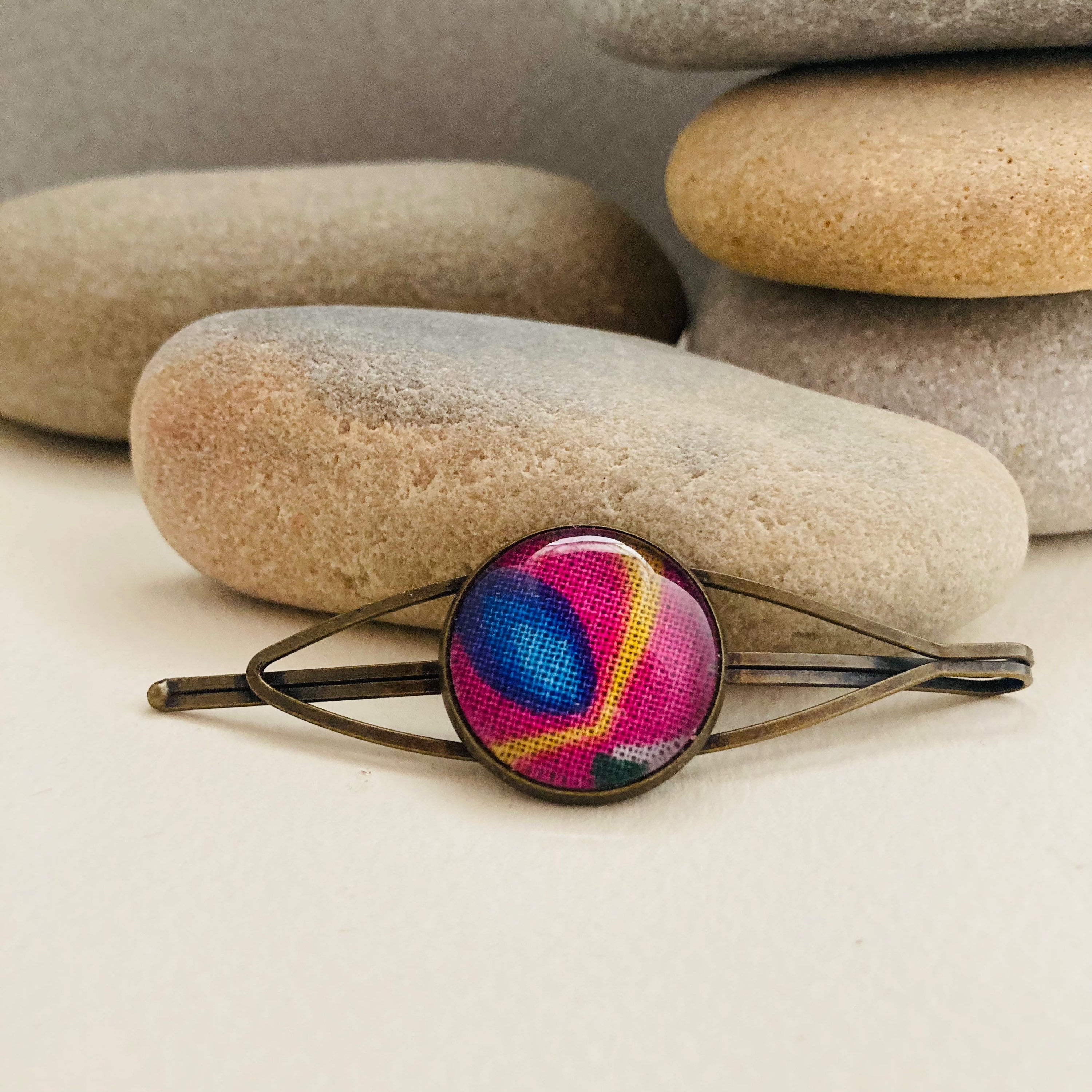 Pince broche tissu coloré 