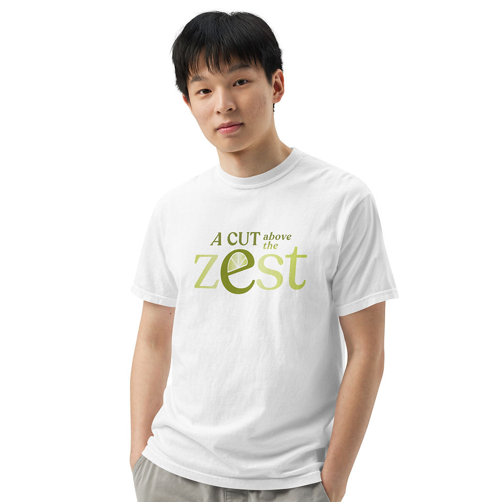 Miniatyrbild: Lime "A Cut Above the Zest" Unisex garmentfärgad t-shirt