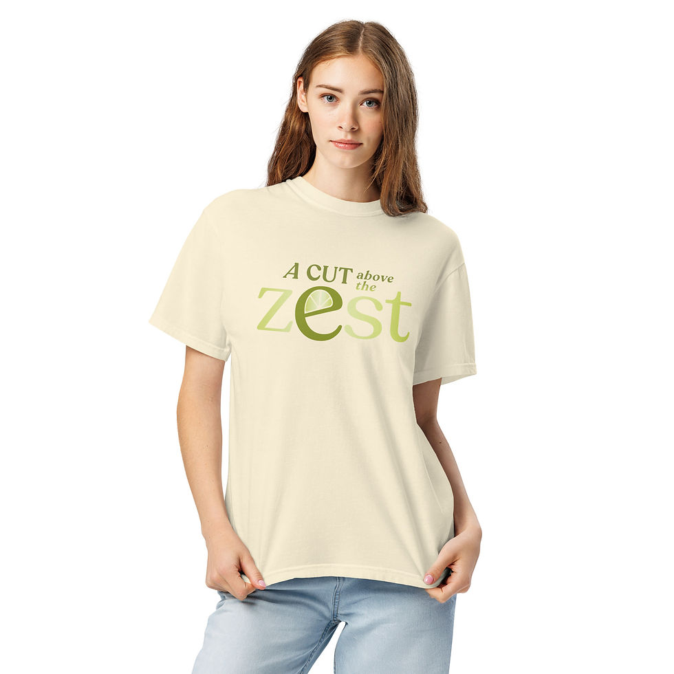Miniatyrbild: Lime "A Cut Above the Zest" Unisex garmentfärgad t-shirt