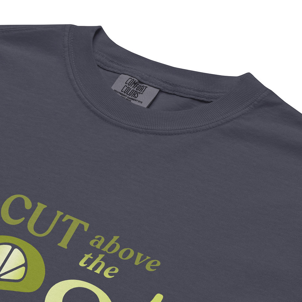 Miniatyrbild: Lime "A Cut Above the Zest" Unisex garmentfärgad t-shirt