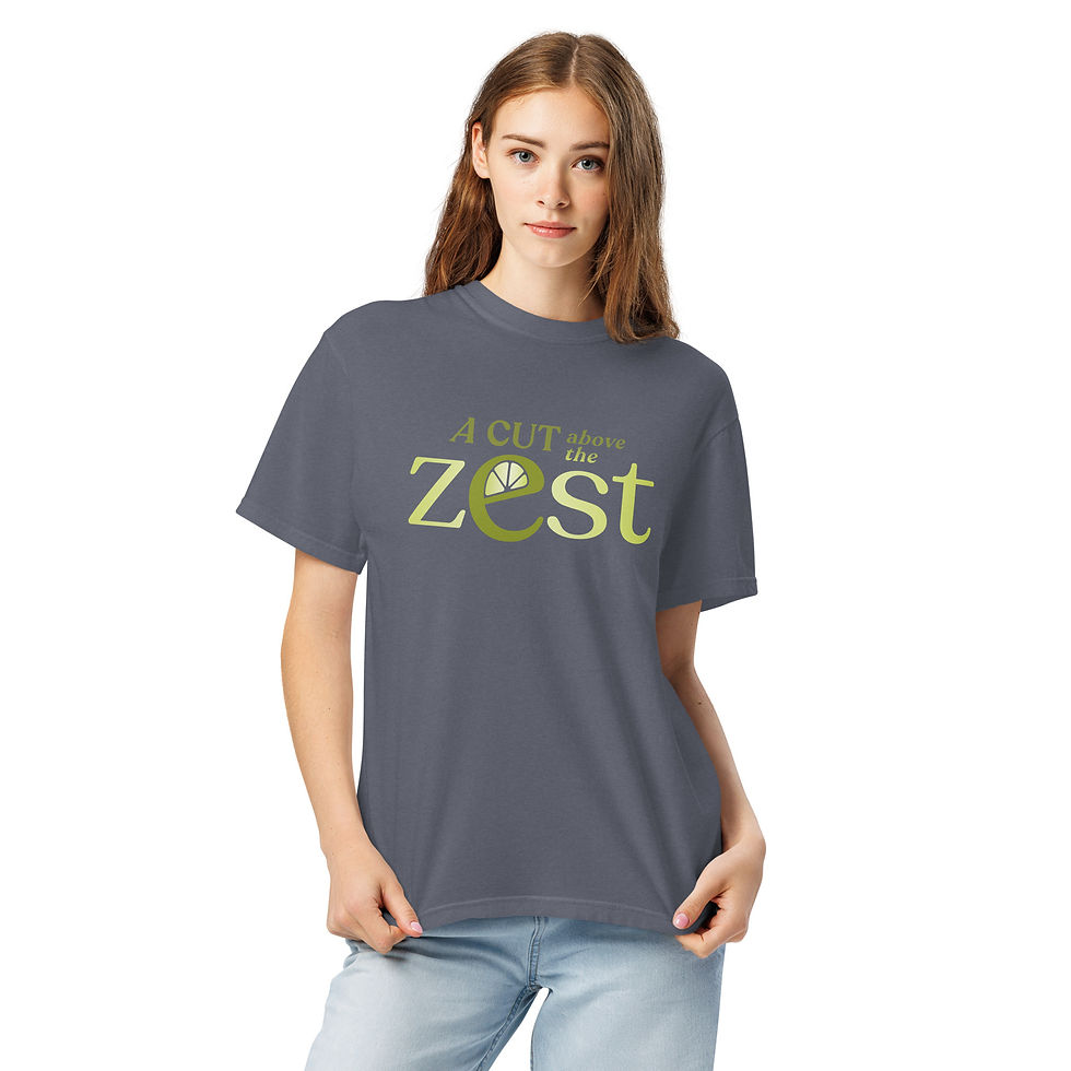 Miniatyrbild: Lime "A Cut Above the Zest" Unisex garmentfärgad t-shirt