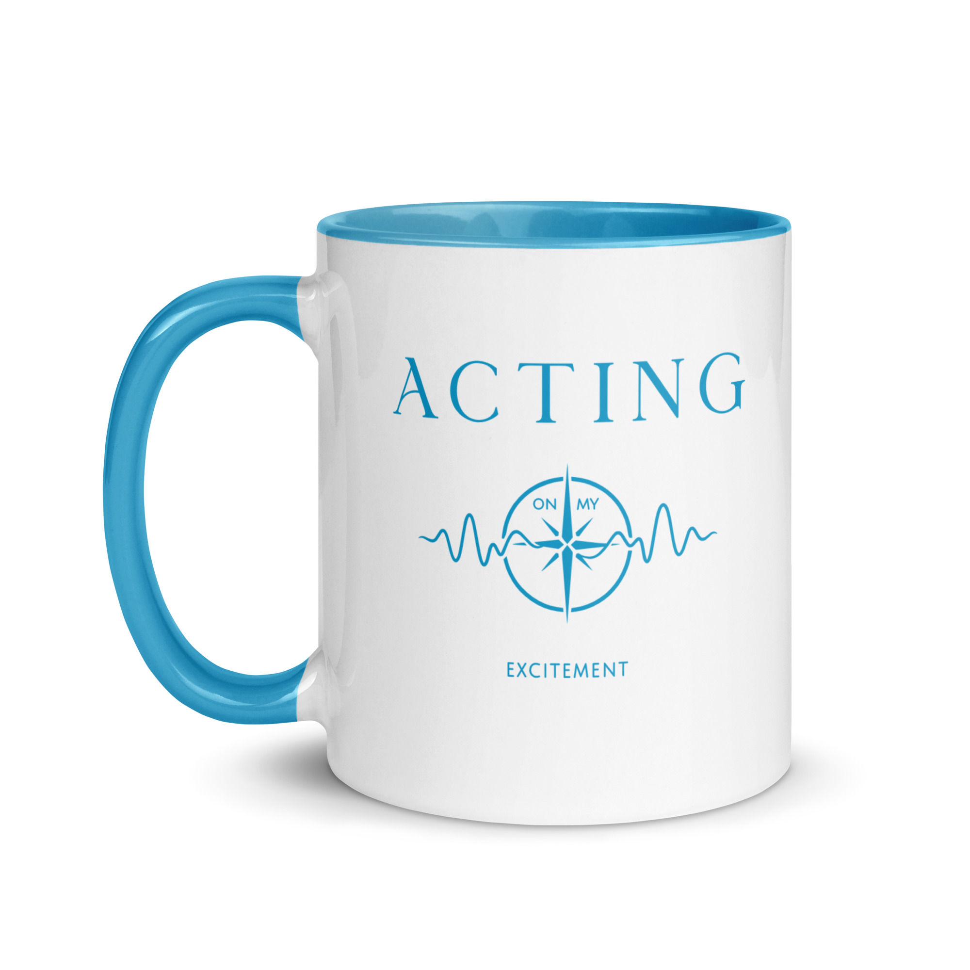"Acting on My Excitement" colored glossy mug