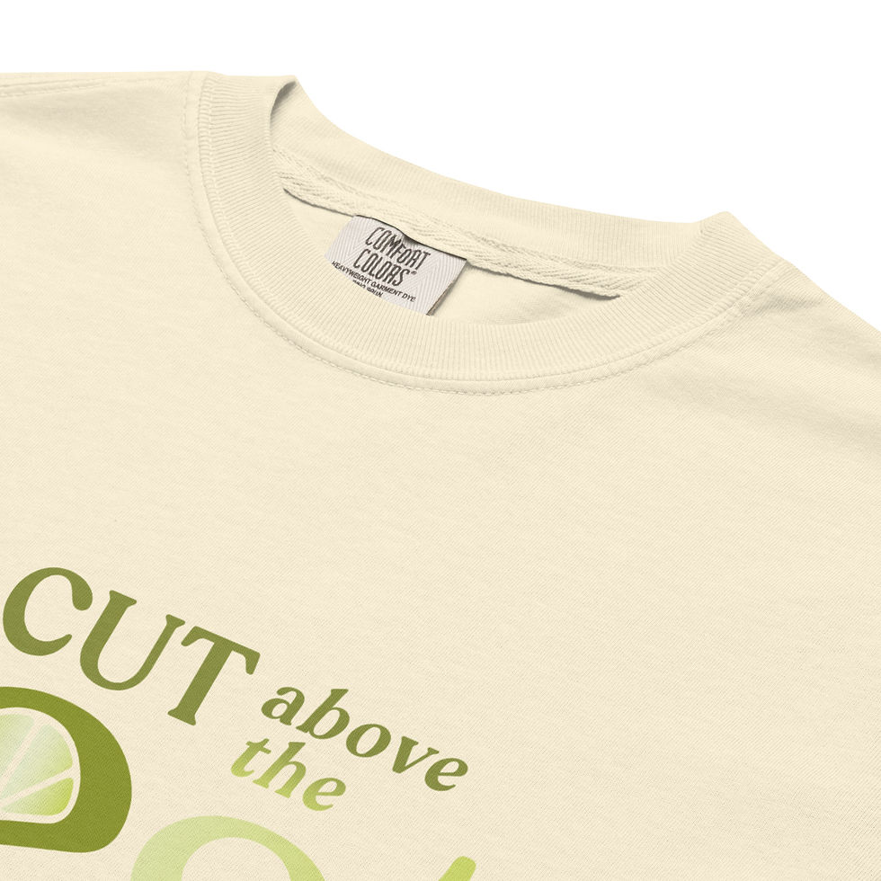 Miniatyrbild: Lime "A Cut Above the Zest" Unisex garmentfärgad t-shirt