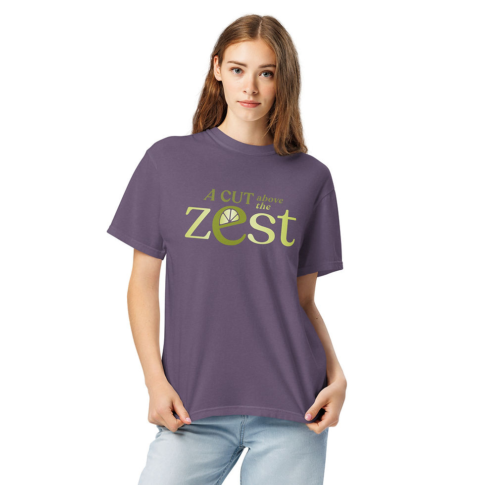 Miniatyrbild: Lime "A Cut Above the Zest" Unisex garmentfärgad t-shirt