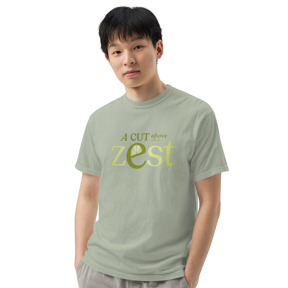 Miniatyrbild: Lime "A Cut Above the Zest" Unisex garmentfärgad t-shirt