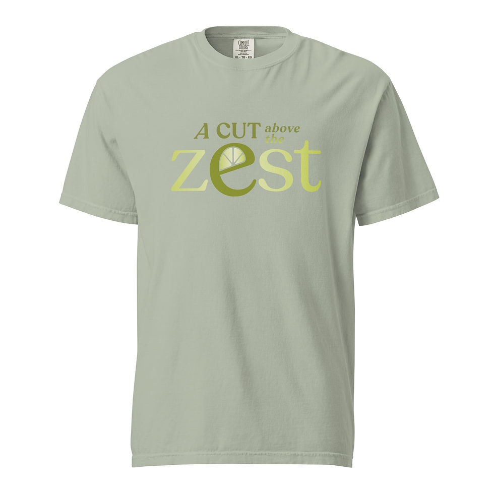 Miniatyrbild: Lime "A Cut Above the Zest" Unisex garmentfärgad t-shirt