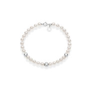 Bracciale donna di perle e sfere in oro bianco 375‰ della collezione Storia di Luce Perle Comete Gioielli