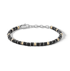 Bracciale in acciaio con ematite nera Collezione Mineral Comete Gioielli