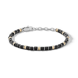 Bracciale in acciaio con ematite nera Collezione Mineral Comete Gioielli
