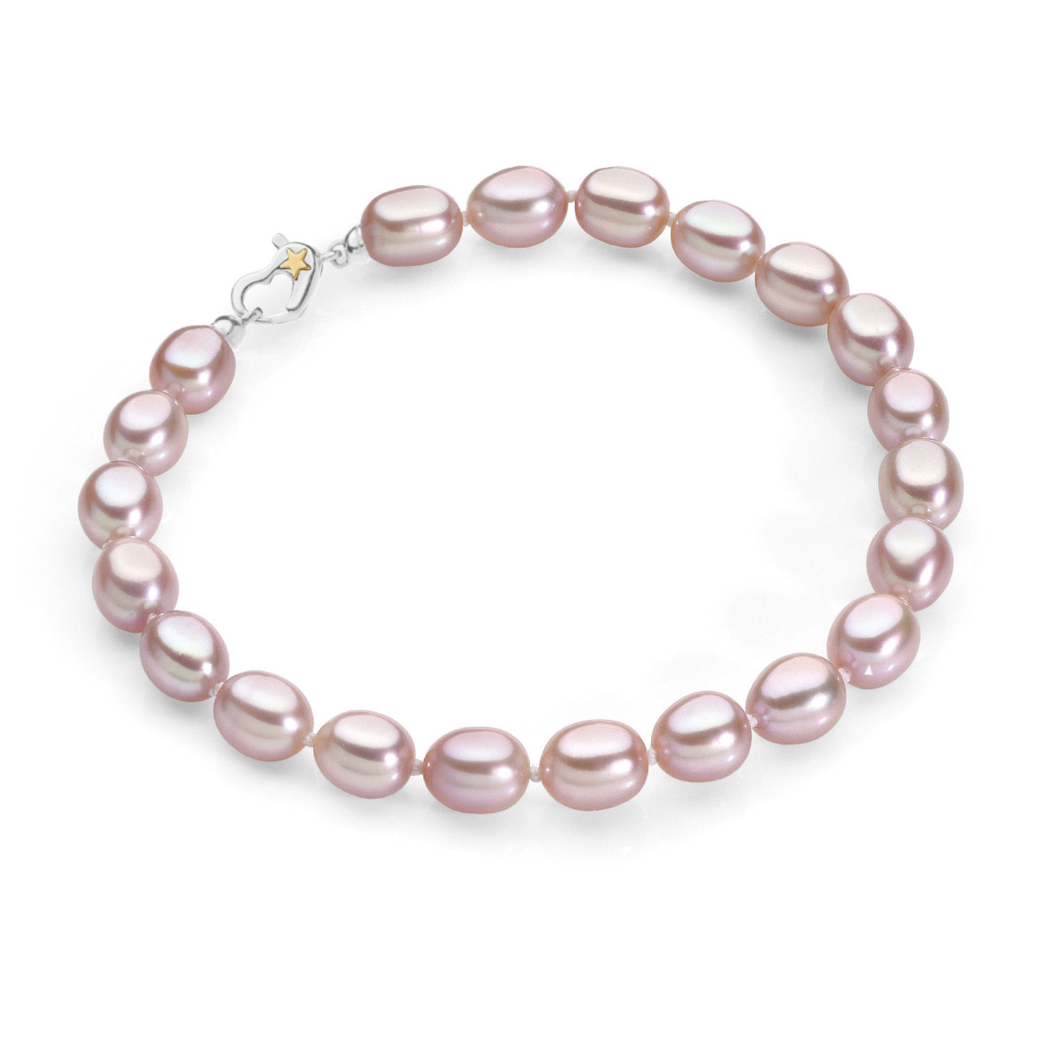 Bracciale Comete Gioielli con perle lavanda ovali, idea regalo elegante e luminosa per lei