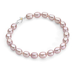 Bracciale in argento 925‰ con perle lavanda e dettagli in oro 750‰ della collezione Fili di Perle Acquadolce Comete Gioielli