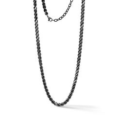 Girocollo uomo Chain Comete Gioielli in acciaio con finitura PVD nero e maglia dal design moderno e grintoso.