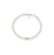 Bracciale di perle e sfera in oro bianco 375‰ della collezione Storia di Luce Perle Comete Gioielli