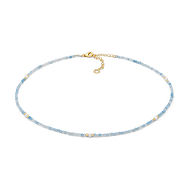 Damen-Collier aus 925‰ Silber mit Aquamarin und Perlen der Kollektion Storia di Luce Gift&Color Comete Gioielli