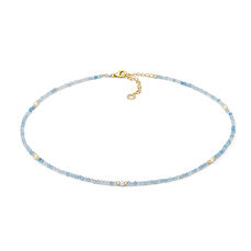 Damen-Collier aus 925‰ Silber mit Aquamarin und Perlen der Kollektion Storia di Luce Gift&Color Comete Gioielli