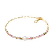 Bracciale donna in argento 925‰ dorato con tormalina e perla coltivata Storia di Luce Gift&Color Comete Gioielli