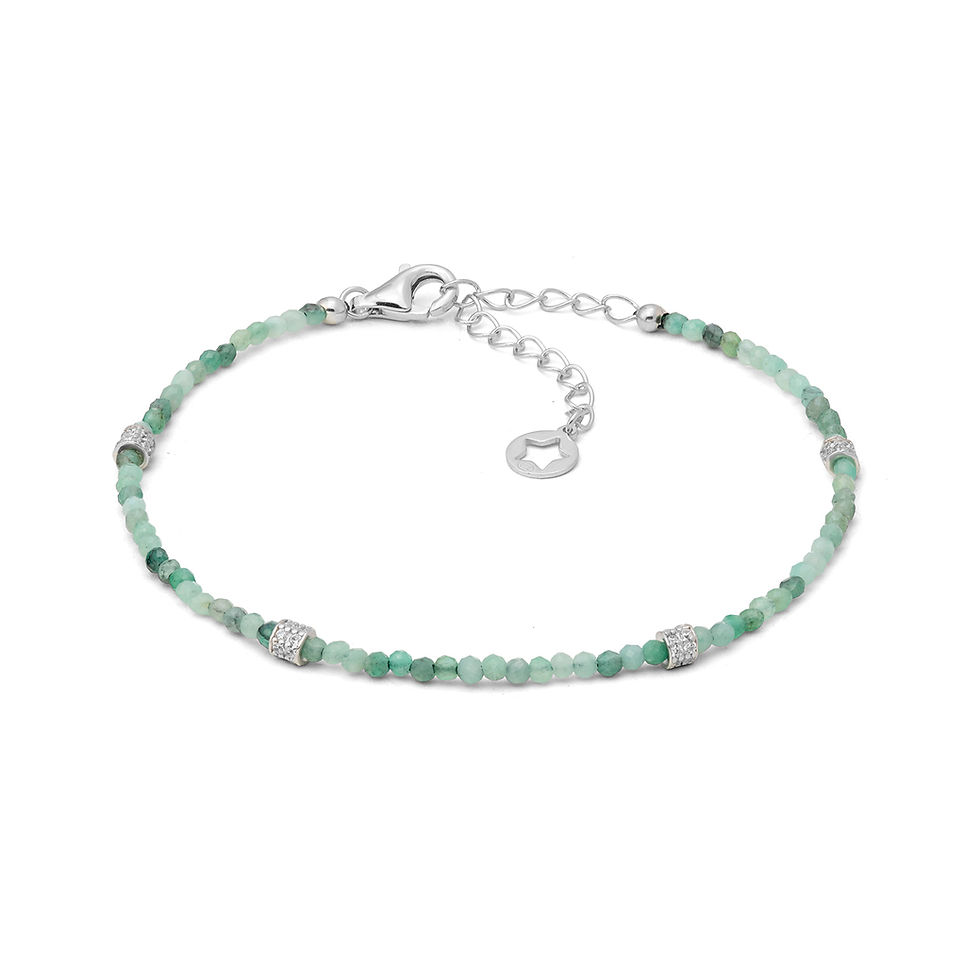 Bracciale donna Comete Gioielli con smeraldo naturale e zirconi bianchi, argento, perfetto come regalo portafortuna