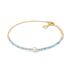 Bracciale in argento 925‰ dorato con acquamarina e perla collezione Storia di Luce Gift&Color
