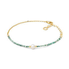 Bracciale donna in argento 925‰ dorato con smeraldo e perla coltivata collezione Storia di luce Gift&Color Comete Gioielli