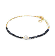Bracciale Argento dorato 925, radice di zaffiro blu e perla coltivata collezione Storia di Luce Gift&Color Comete Gioielli