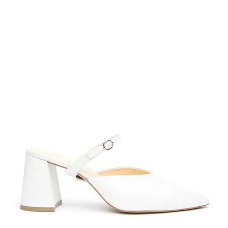 White V Mule + Twiggy Strap